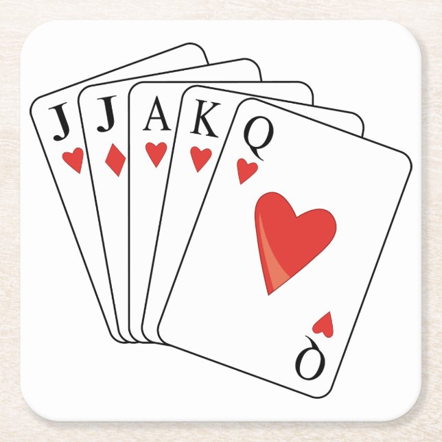 Euchre Playing Cards Rechteckiger Pappuntersetzer (Vorderseite)