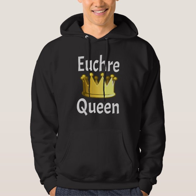 Euchre Queen Crown Card Game Player Card Game Hoodie (Vorderseite)