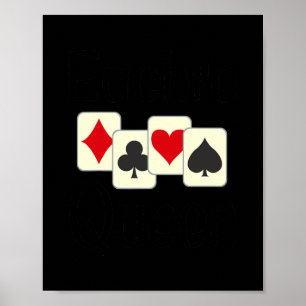 Euchre Queen Funny Card Game Player gewinnt Poster