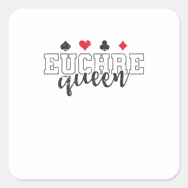 Euchre Queen Kartenspiel Spielkarten Quadratischer Aufkleber (Vorderseite)