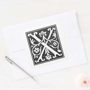 Euclid Großbuchstabe X auf Weiß Quadratischer Aufkleber