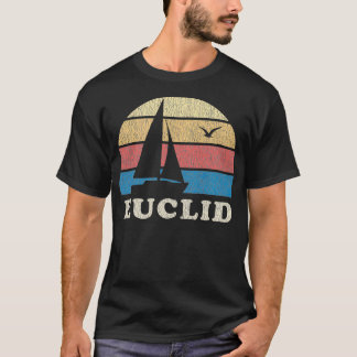 Euclil OH Vintag Sailboat 70er Throwback Sunset T-Shirt