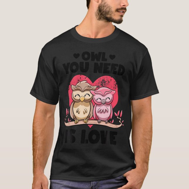 Euer Ei ist Liebe Adorable Owl Puns Couple Vale T-Shirt (Vorderseite)