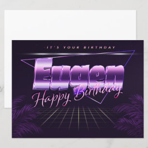 Eugen Name Vorname lila retro Karte Geburtstag