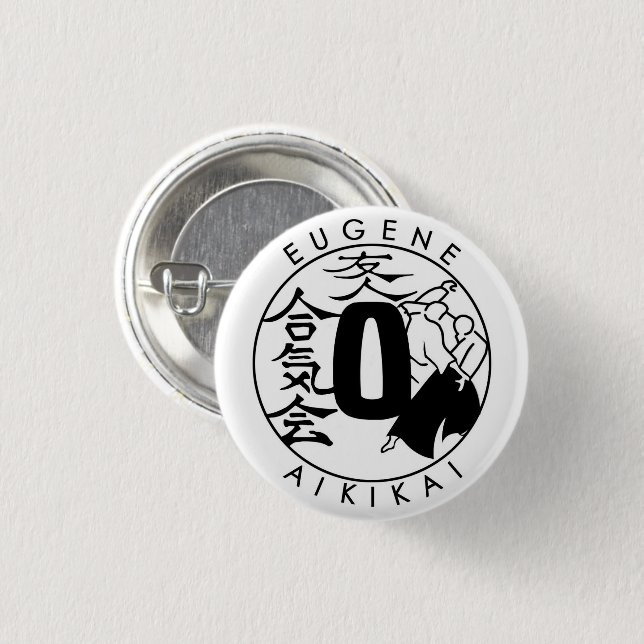 Eugene Aikikai kleiner Knopf Button (Vorne & Hinten)