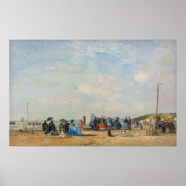 Eugene Boudin - Ansammlung am Strand Poster (Vorne)