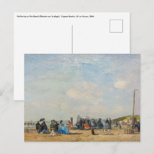 Eugene Boudin - Ansammlung am Strand Postkarte