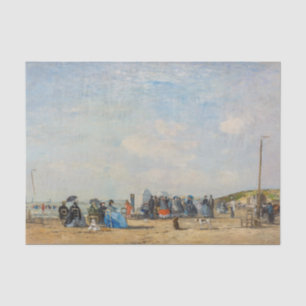 Eugene Boudin - Ansammlung am Strand Seidenpapier