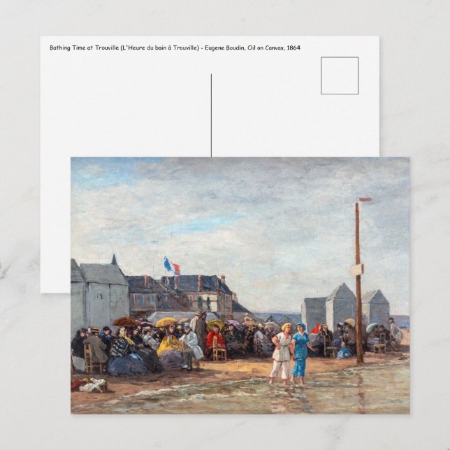 Eugene Boudin - Bathing Time at Trouville Postkarte (Vorne/Hinten)