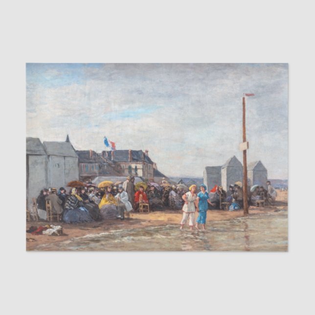Eugene Boudin - Bathing Time at Trouville Seidenpapier (Vorderseite)