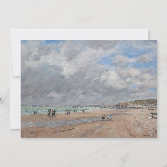 Eugene Boudin - Der Strand von Deauville Einladung (Vorderseite)