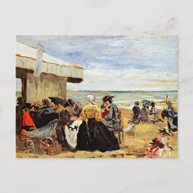 Eugene Boudin: Eine Strandlandschaft Postkarte (Vorderseite)