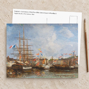 Eugene Boudin - Festival im Hafen von Honfleur Postkarte
