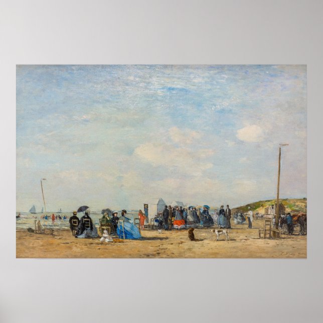 Eugene Boudin - Versammlung am Strand Poster (Vorne)