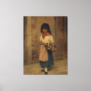 Eugene de Blaas 1871 Venezianisches Fischermädchen Leinwanddruck