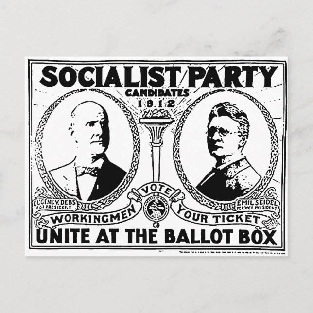 Eugene Debs Wahlkampfposter Postkarte (Vorderseite)