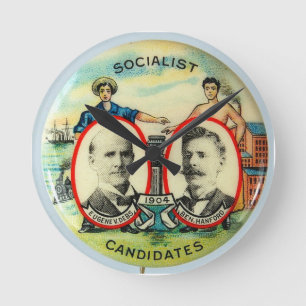 Eugene Debs wall clock Runde Wanduhr
