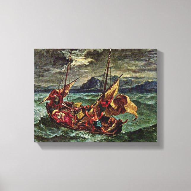 Eugene Delacroix - Christus im Meer von Galiläa Leinwanddruck (Vorderseite)