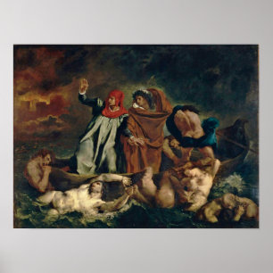 Eugene Delacroix - Dante und Virgil in Hell Poster