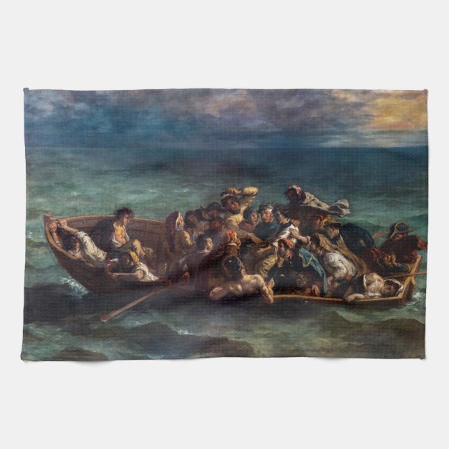 Eugene Delacroix - Das Schiffswrack von Don Juan Geschirrtuch (Horizontal)