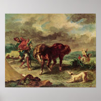Eugene Delacroix - Der Marokkaner und sein Pferd
