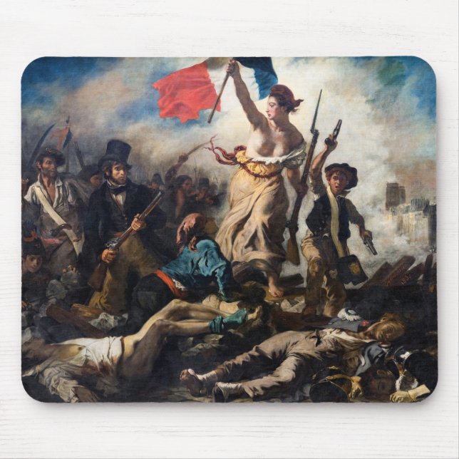 Eugene Delacroix - die Freiheit, die das Volk führ Mousepad (Vorne)