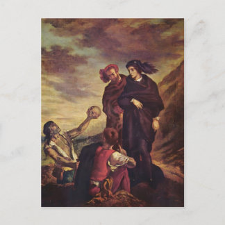 Eugene Delacroix- Hamlet & Horatio im Friedhof Postkarte