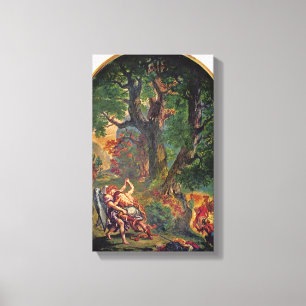 Eugene Delacroix - Jakob-Wrestling mit Engel Leinwanddruck