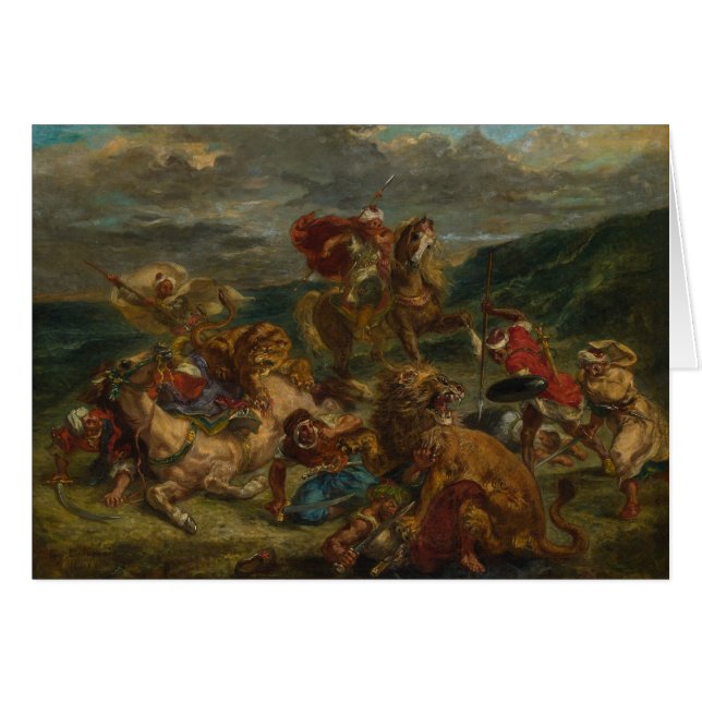 Eugene Delacroix - Lion Hunt (Vorderseite (Horizontal))