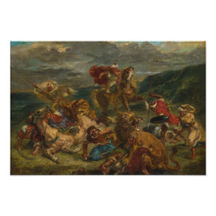 Eugene Delacroix - Lion Hunt Fotodruck