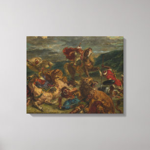 Eugene Delacroix - Lion Hunt Leinwanddruck