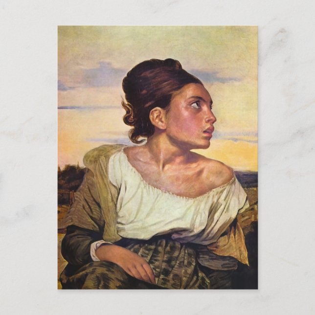 Eugène Delacroix - Orphan im Friedhof Postkarte (Vorderseite)
