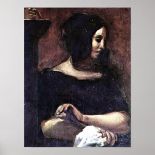 Eugene Delacroix - Portrait von George Sand Poster