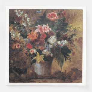 Eugene Delacroix Vintag Bouquet von Blume Serviette