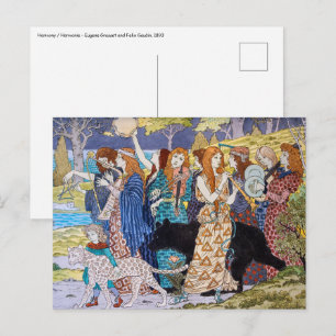 Eugene Grasset - Harmonie Dekoratives Panel Postkarte