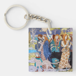 Eugene Grasset - Harmonie Dekoratives Panel Schlüsselanhänger