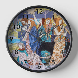 Eugene Grasset - Harmonie Dekoratives Panel Uhr