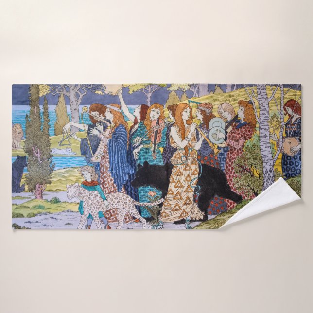 Eugene Grasset - Harmonisches Dekorationspanel Badhandtuch Set (Badehandtuch)