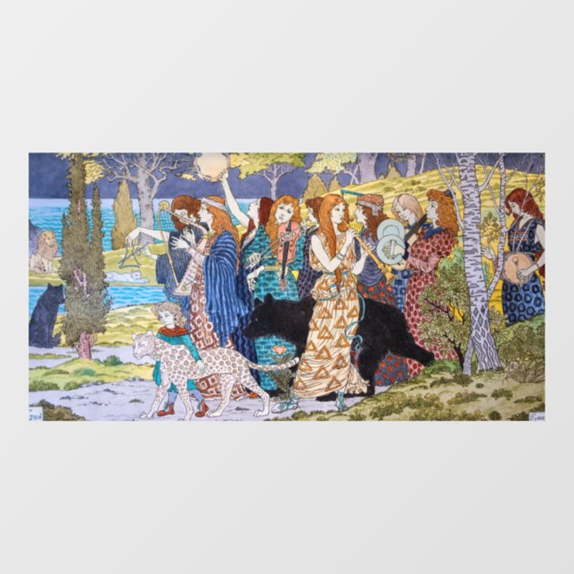 Eugene Grasset - Harmonisches Dekorationspanel Fensteraufkleber (Blatt)