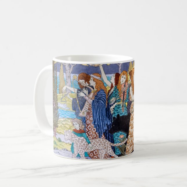 Eugene Grasset - Harmonisches Dekorationspanel Kaffeetasse (Vorderseite Links)