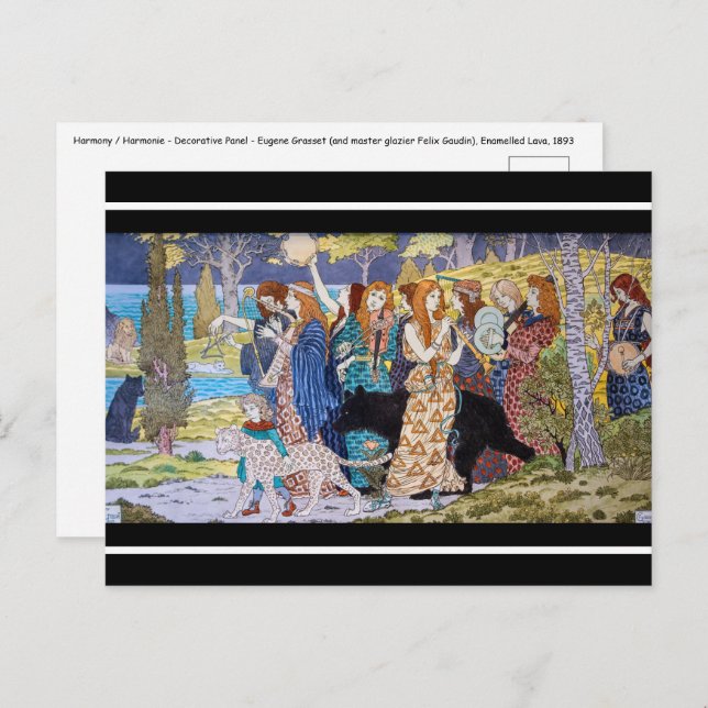 Eugene Grasset - Harmonisches Dekorationspanel Postkarte (Vorne/Hinten)