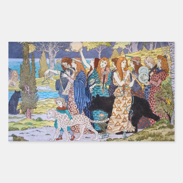 Eugene Grasset - Harmonisches Dekorationspanel Rechteckiger Aufkleber (Vorderseite)