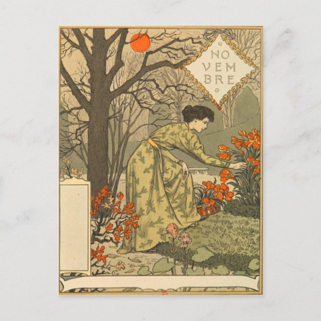 Eugène Grasset November Postkarte (Vorderseite)