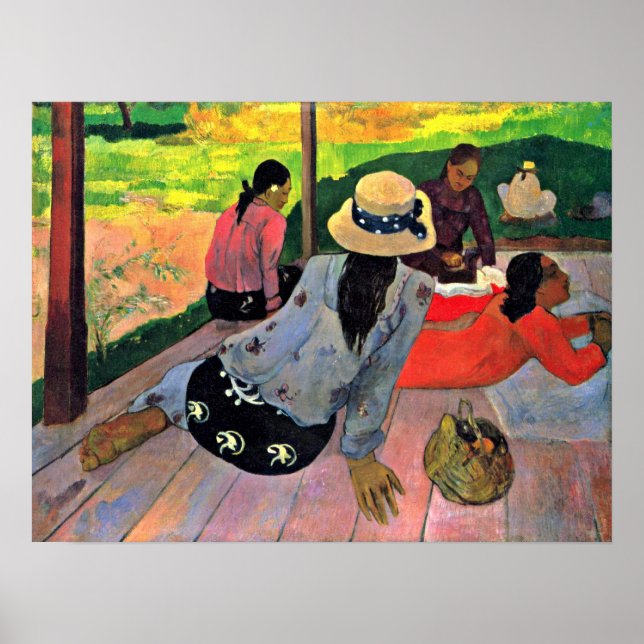 Eugene Henri Paul Gauguin - The Siesta Poster (Vorne)