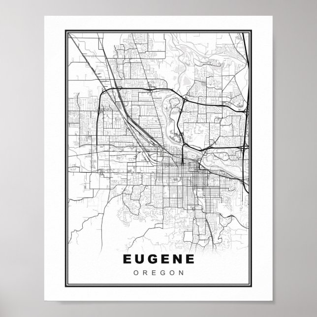 Eugene Map Poster (Vorne)