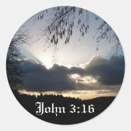 Eugene, OR... John 3:16 Runder Aufkleber