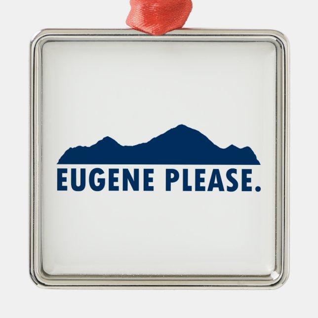 Eugene Oregon Bitte Ornament Aus Metall (Vorne)