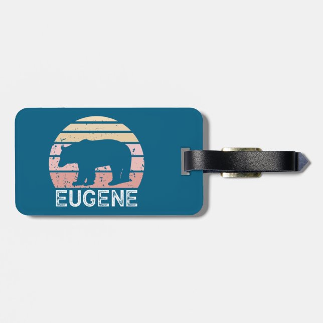 Eugene Oregon Retro Bär Gepäckanhänger (Rückseite horizontal)