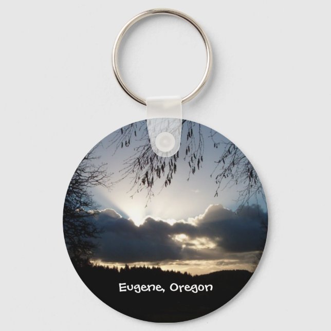 Eugene, Oregon Sunset Schlüsselanhänger (Vorderseite)