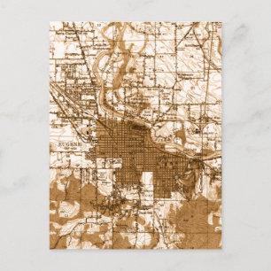Eugene Oregon Vintag Map Postkarte